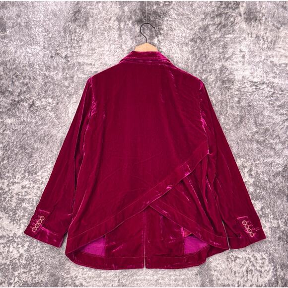 Anthropologie Jacket Medium Womens Velvet Tulip Hem Blazer - Picture 3 of 8